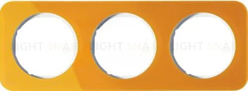 Рамка тройная Berker R.1 , акрил оранжевый белая вкладка 10132339 10132339