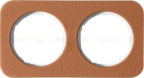 Рамка двойняа Berker R.1 , кожа белая вкладка 10122369 10122369