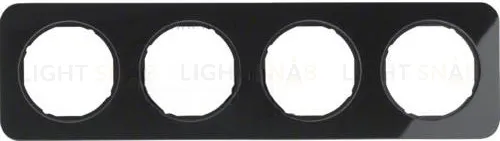 Рамка 4 местная Berker R.1 стекло черное 10142116 10142116