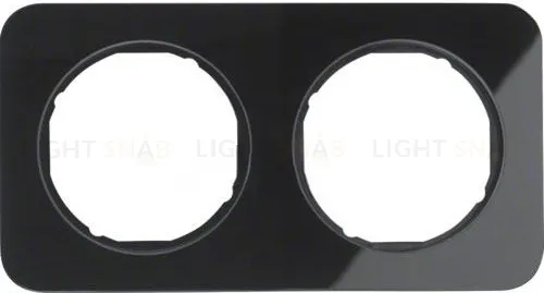 Рамка 2 местная Berker R.1 стекло черное 10122116 10122116