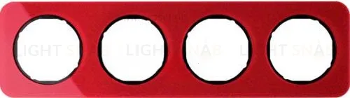 Рамка четверная Berker R.1 , акрил красный, черная вкладка 10142344 10142344