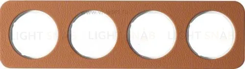 Рамка четверная Berker R.1 , кожа белая вкладка 10142369 10142369