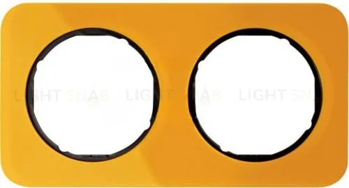 Рамка двойняа Berker R.1 , акрил оранжевый черная вкладка 10122334 10122334