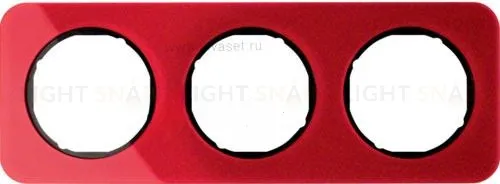 Рамка тройная Berker R.1 , акрил красный, черная вкладка 10132344 10132344