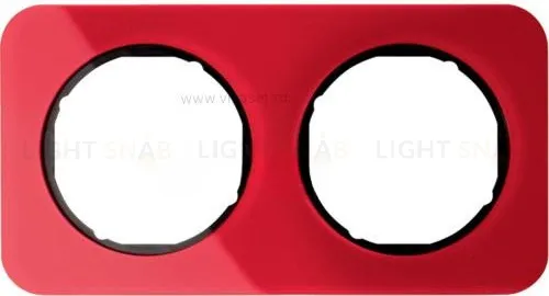 Рамка двойняа Berker R.1 , акрил красный, черная вкладка 10122344 10122344
