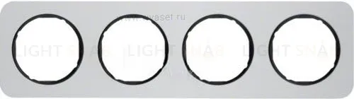 Рамка 4 местная Berker R1 алюминий, черный 10142184 10142184