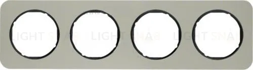 Рамка 4 местная Berker R.1 нержавеющая сталь, черный 10142104 10142104