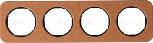 Рамка четверная Berker R.1 , кожа черная вкладка 10142364 10142364