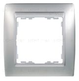 Рамка Simon 82 на 1 пост - алюминиевый матовый с металлической вставкой 82914-33 82914-33