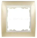 Рамка Simon 82 на 1 пост - шампань матовый с белой вставкой 82714-34 82714-34