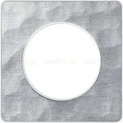 Рамка 1 пост Schneider Odace Алюминий Martele, вставка белая S52P802K S52P802K