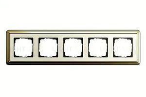 Рамка пятерная Gira Classix латунь-кремовый 0215633 0215633