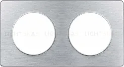 Рамка 2 поста Schneider Odace Полированный алюминий, вставка алюминий S53P804J S53P804J