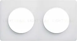 Рамка 2 поста Schneider Odace Прозрачная белая, вставка белая S52P804R S52P804R