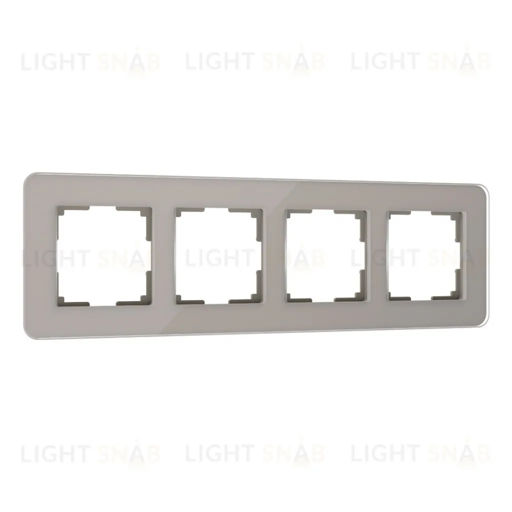 Рамка четверная Werkel Elite дымчатый стекло a057877 a057877