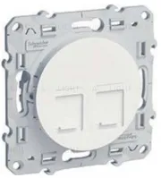 Интернет розетка двойная Schneider Electric Odace 2хRJ45, 5 категории белый S52R481 S52R481