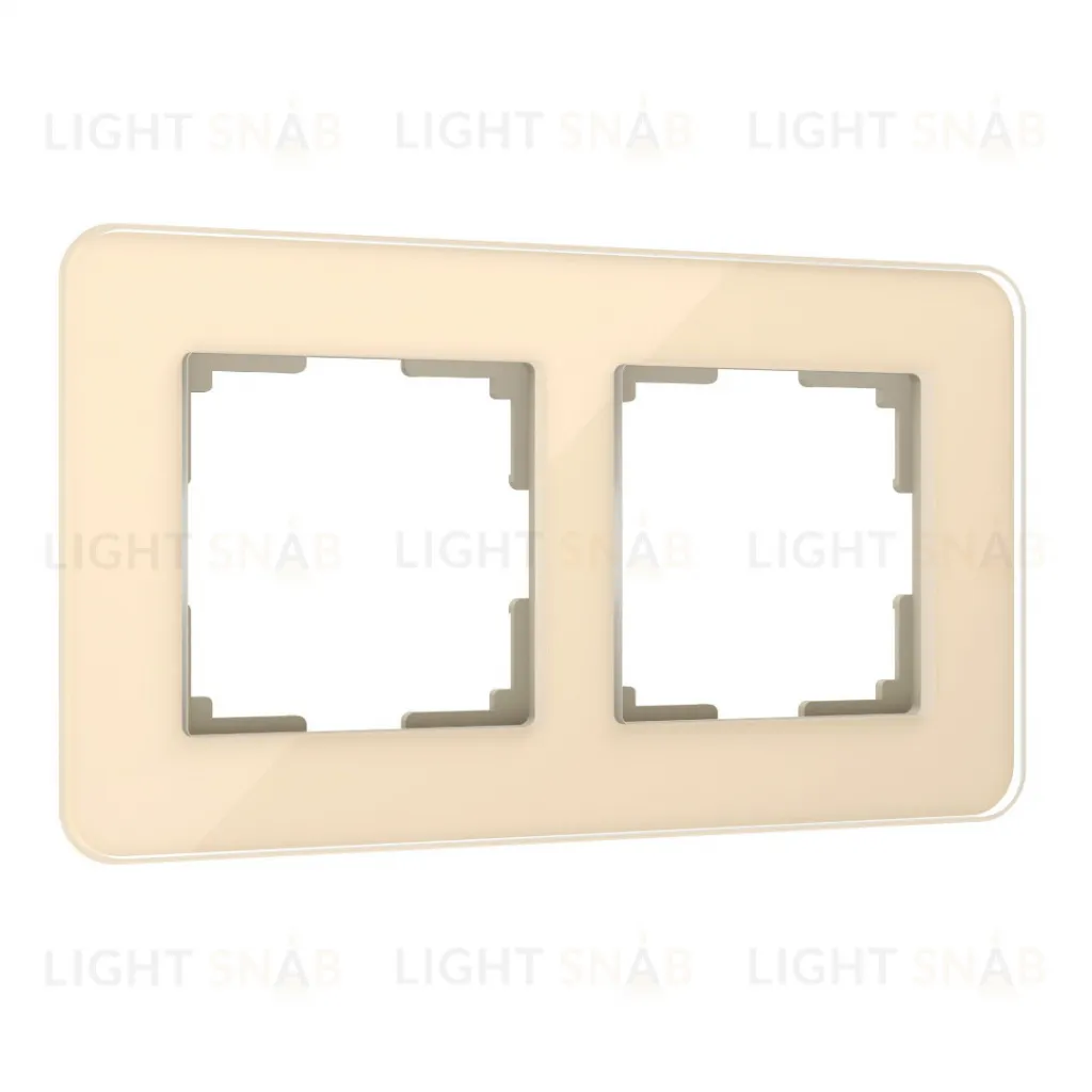 Рамка двойная Werkel Elite айвори стекло a057883 a057883