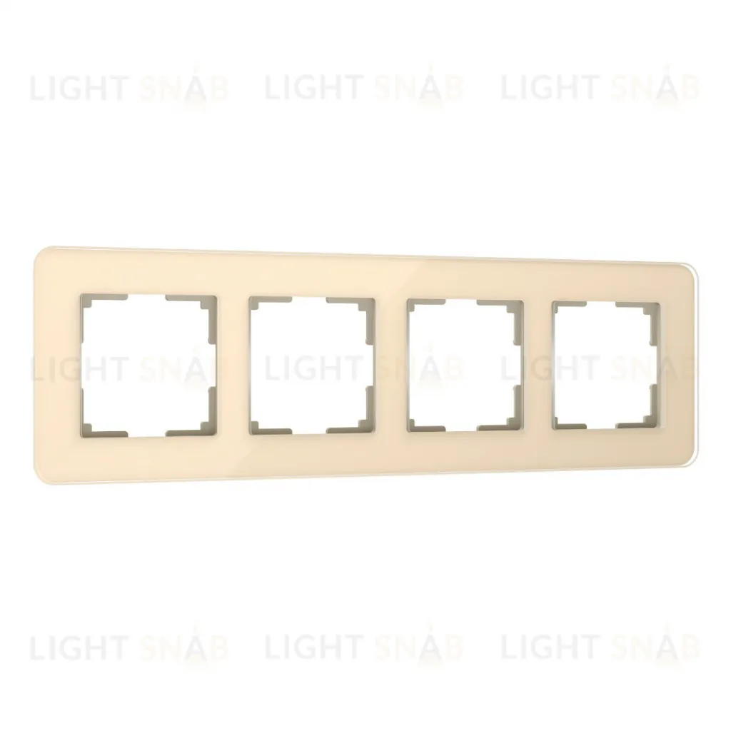 Рамка четверная Werkel Elite айвори стекло a057885 a057885