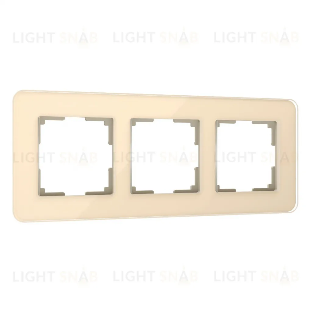 Рамка тройная Werkel Elite айвори стекло a057884 a057884