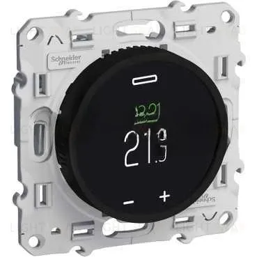 Программируемый терморегулятор теплого пола Schneider Electric Odace с сенсорным дисплеем,белый S52R508 S52R508