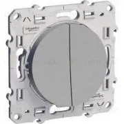 Выключатель двуклавишный Schneider Electric Odace 10А алюминий S53R211 S53R211