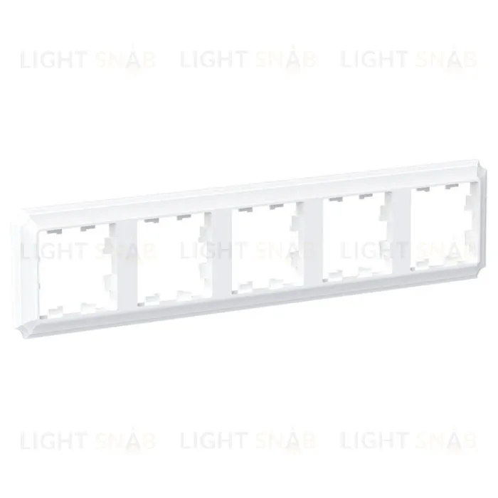 Рамка пятерная Schneider Electric Atlasdesign Antique, белый ATN100105 ATN100105
