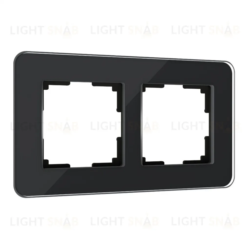 Рамка двойная Werkel Elite черное стекло a063820 a063820