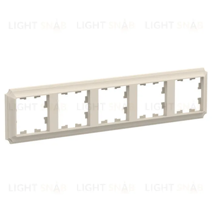 Рамка пятерная Schneider Electric Atlasdesign Antique, бежевый ATN100205 ATN100205