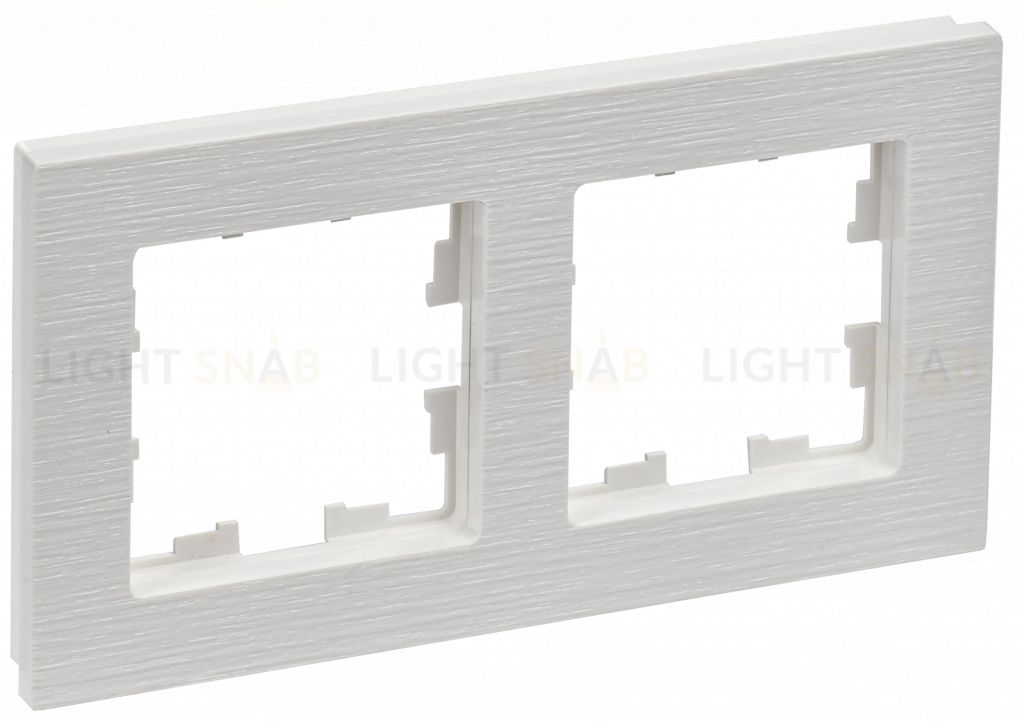 Рамка двойная IEK Brite Decor белый рифленый BR-M22-51-K01 BR-M22-51-K01