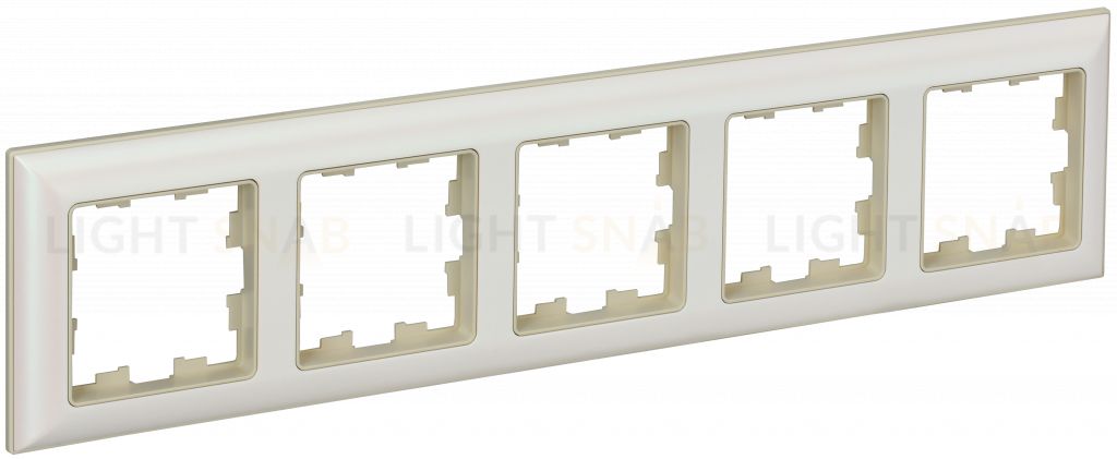 Рамка пятерная 3D-форма IEK Brite Decor жемчуг/бежевый BR-M52-12-1-K10 BR-M52-12-1-K10