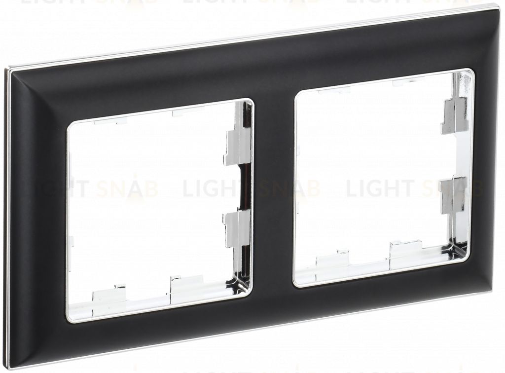 Рамка двойная 3D-форма IEK Brite Decor черный/хром BR-M22-12-2-K23 BR-M22-12-2-K23