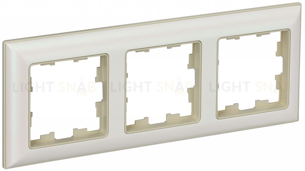 Рамка тройная 3D-форма IEK Brite Decor жемчуг/бежевый BR-M32-12-1-K10 BR-M32-12-1-K10
