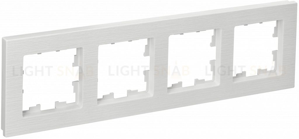 Рамка четверная IEK Brite Decor белый рифленый BR-M42-51-K01 BR-M42-51-K01