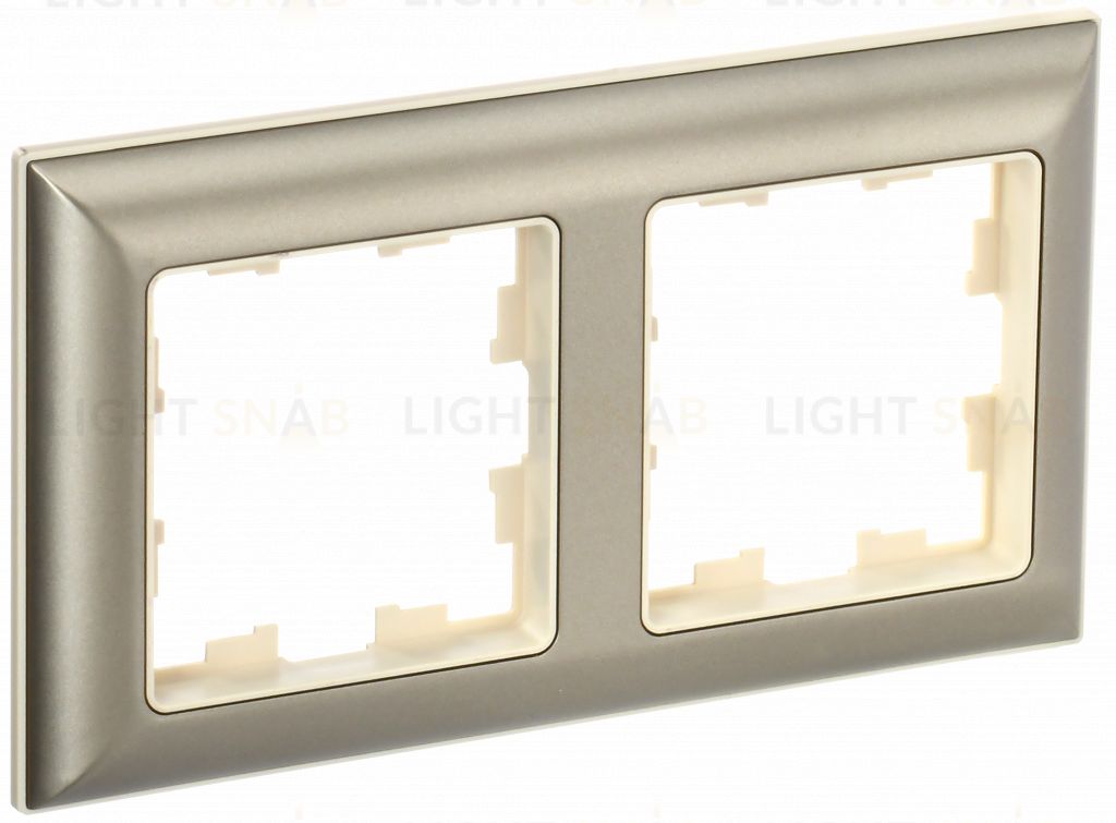 Рамка двойная 3D-форма IEK Brite Decor шампань/бежевый BR-M22-12-3-K10 BR-M22-12-3-K10