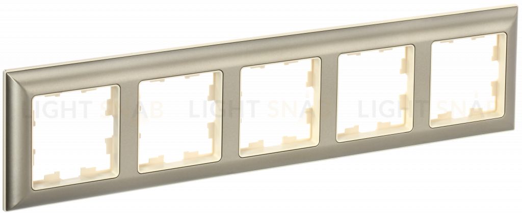 Рамка пятерная 3D-форма IEK Brite Decor шампань/бежевый BR-M52-12-3-K10 BR-M52-12-3-K10