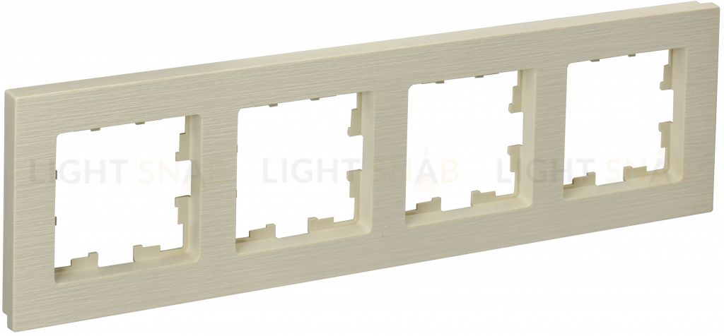 Рамка четверная IEK Brite Decor бежевый рифленый BR-M42-51-K10 BR-M42-51-K10