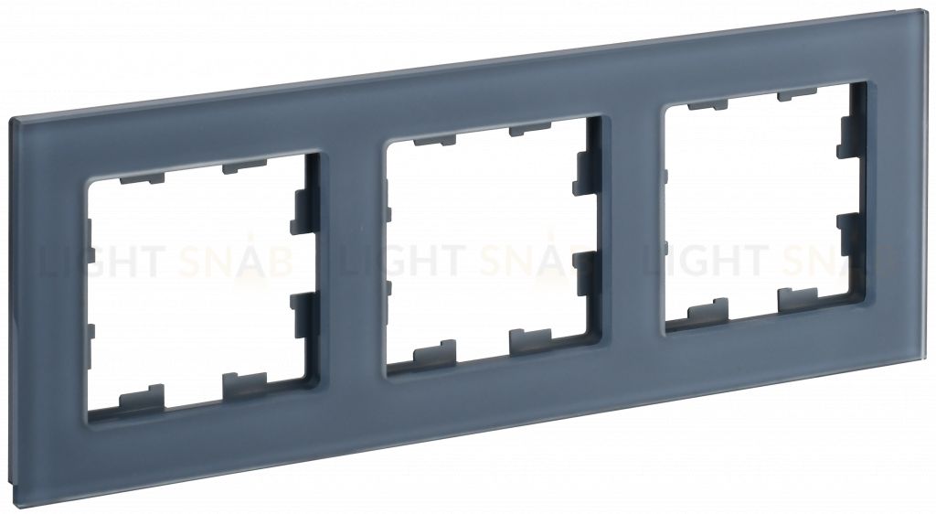 Рамка тройная IEK Brite Decor маренго матовый стекло BR-M32-G-31-K35 BR-M32-G-31-K35