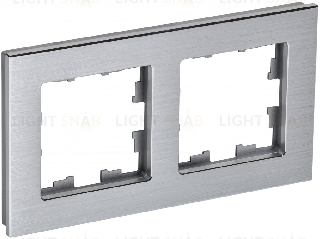 Рамка двойная IEK Brite Decor алюминий металл BR-M22-M-K47 BR-M22-M-K47