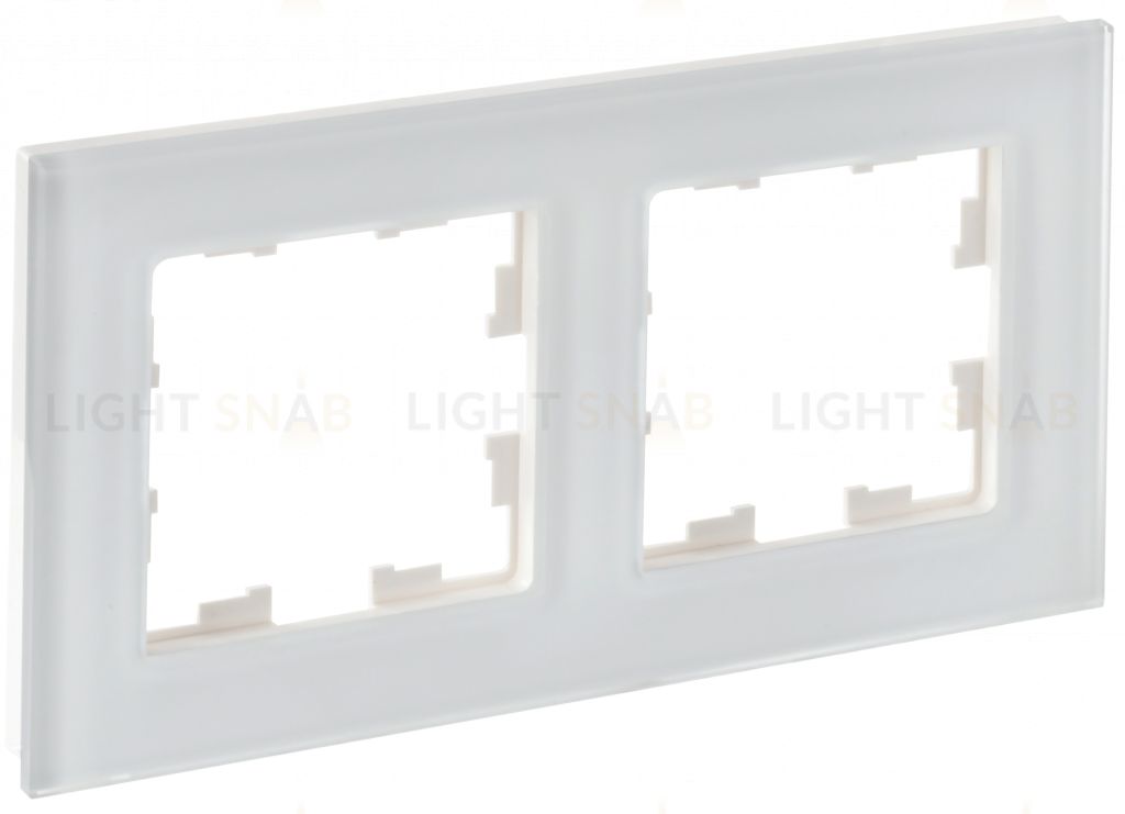 Рамка двойная IEK Brite Decor белый матовый стекло BR-M22-G-31-K01 BR-M22-G-31-K01