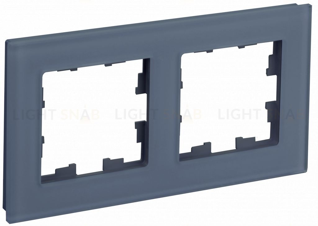 Рамка двойная IEK Brite Decor маренго матовый стекло BR-M22-G-31-K35 BR-M22-G-31-K35