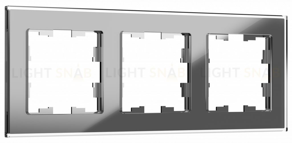 Рамка тройная IEK Brite Decor серый глянец стекло BR-M32-G-K03 BR-M32-G-K03