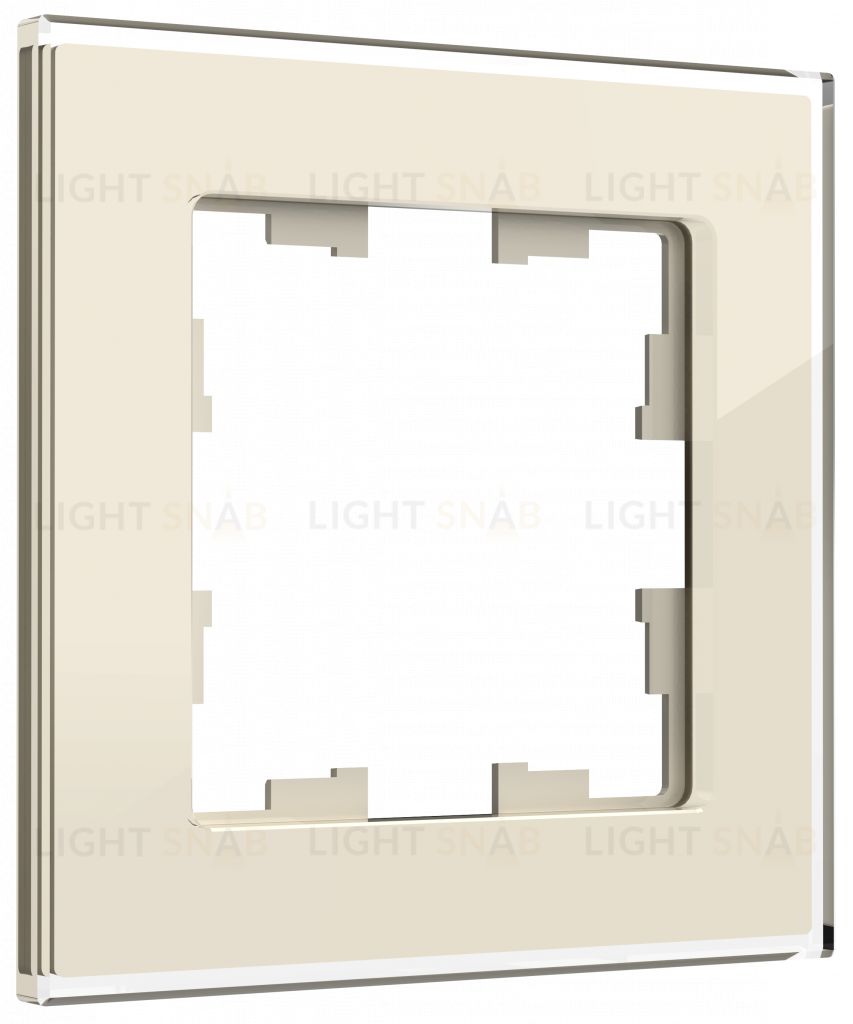Рамка одинарная IEK Brite Decor ванильный глянец стекло BR-M12-G-K10 BR-M12-G-K10