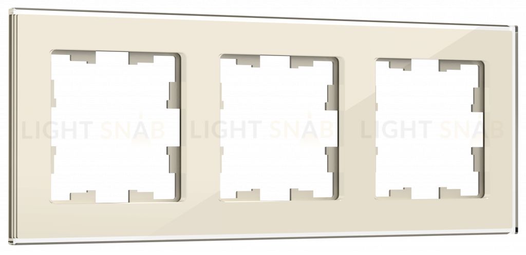 Рамка тройная IEK Brite Decor ванильный глянец стекло BR-M32-G-K10 BR-M32-G-K10