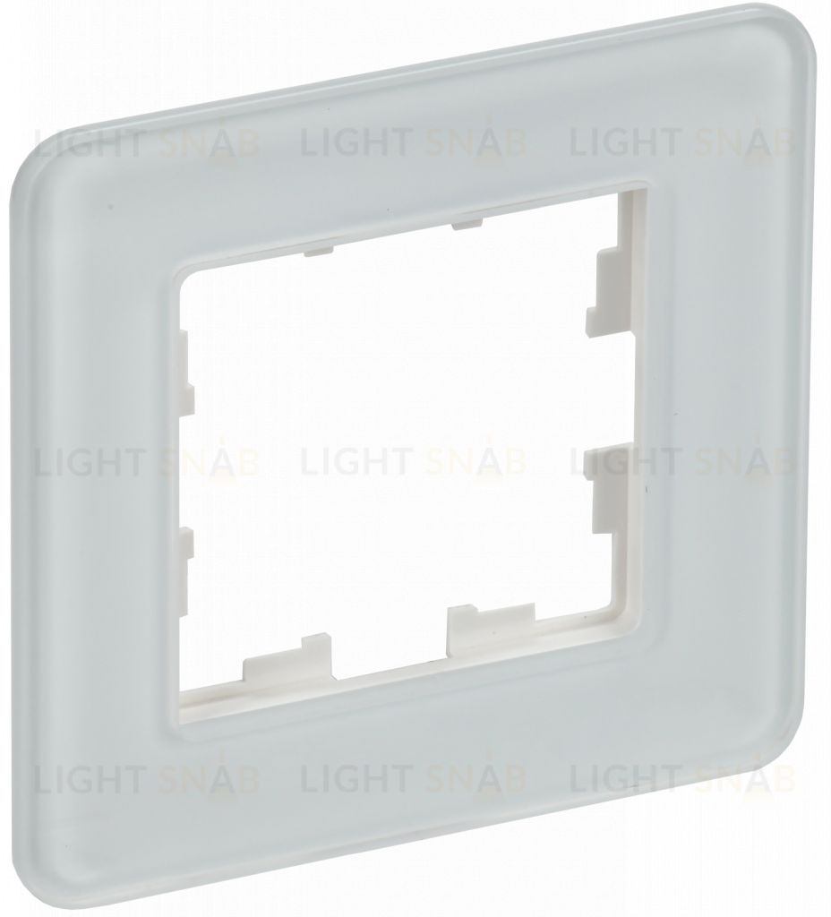 Рамка одинарная скругленная IEK Brite Decor белый матовый стекло BR-M12-G-41-K01 BR-M12-G-41-K01