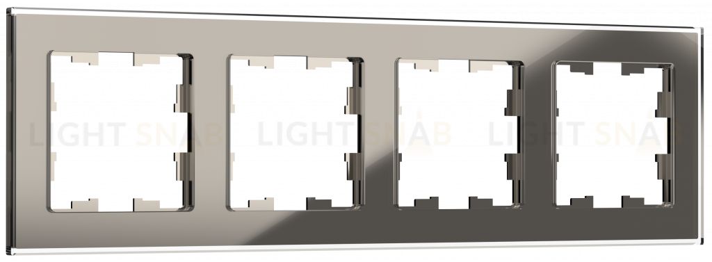 Рамка четверная IEK Brite Decor дымчатый глянец стекло BR-M42-G-K30 BR-M42-G-K30