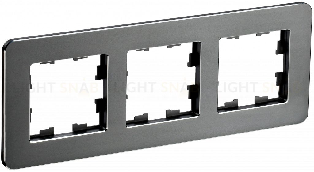 Рамка тройная скругленная IEK Brite Decor титан металл BR-M32-M-01-K48 BR-M32-M-01-K48