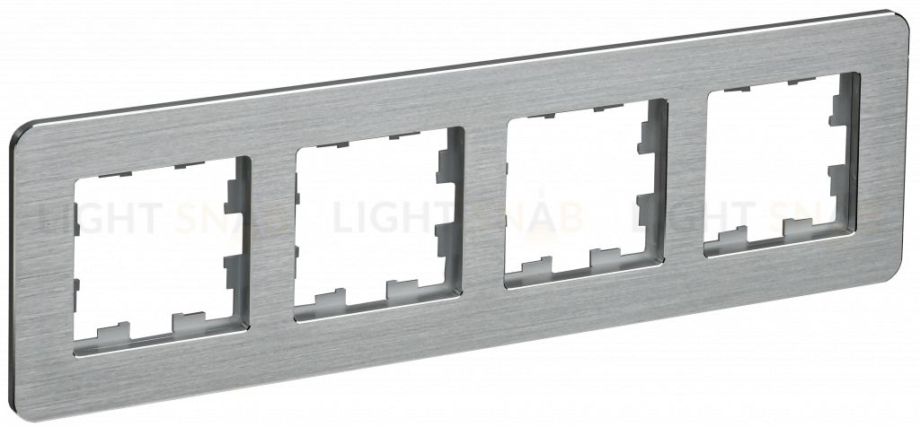 Рамка четверная скругленная IEK Brite Decor алюминий/алюминий металл BR-M42-M-21-K47 BR-M42-M-21-K47