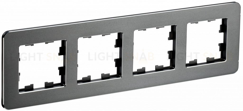 Рамка четверная скругленная IEK Brite Decor титан металл BR-M42-M-01-K48 BR-M42-M-01-K48