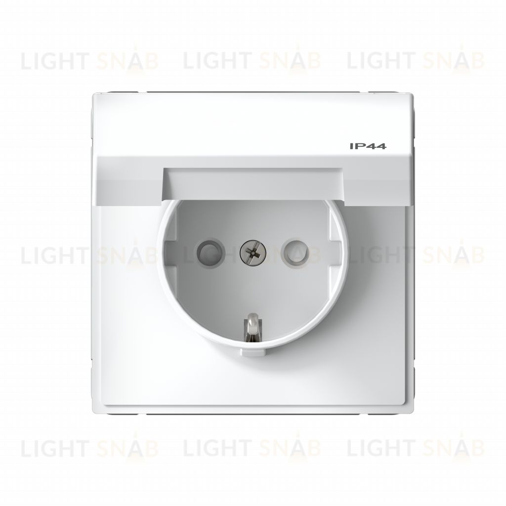 Розетка с заземлением со шторками и крышкой System Electric ArtGallery 16А IP44, белый GAL440146 GAL440146