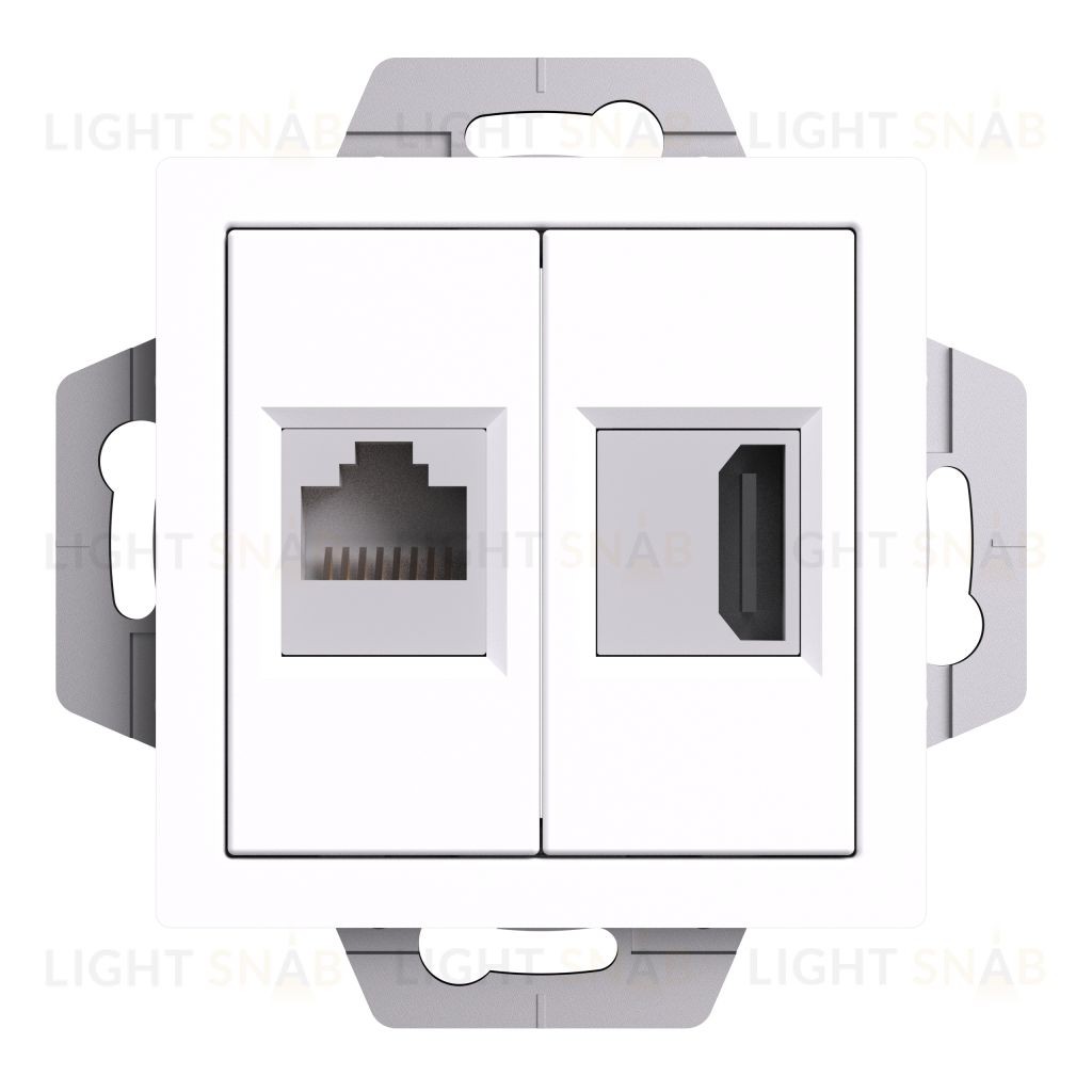 Розетка HDMI + интернет розетка 5 кат., System Electric ArtGallery, белый GAL000108+ATN000182 GAL000108 + ATN000182